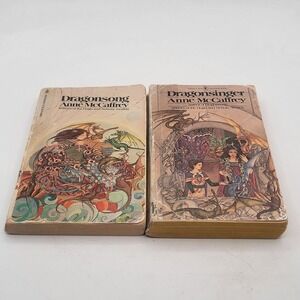 Anne McCaffrey Dragonsong Dragonsinger Paperback Bantam 1970s Pern Set Fair